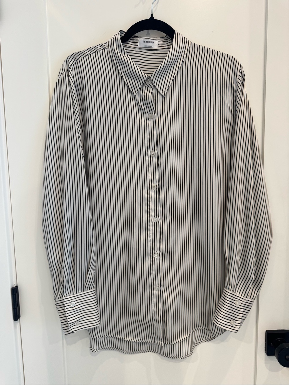 Workshop Republic Clothing Black & White Pinstripe Dress Shirt